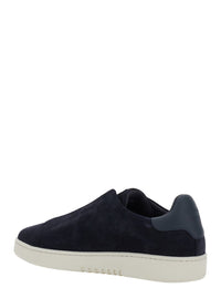 'Dice' Blue Low Top Laceless Sneakers With Logo Lettering On The Side In Suede Man