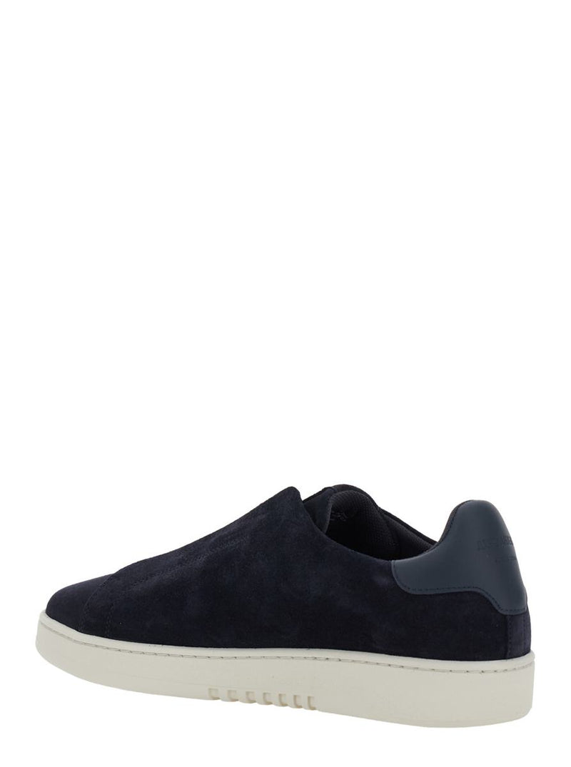 'Dice' Blue Low Top Laceless Sneakers With Logo Lettering On The Side In Suede Man