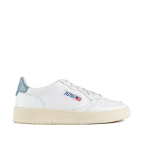 Autry Medalist Low Leather Sneakers Color White And Silver Blue