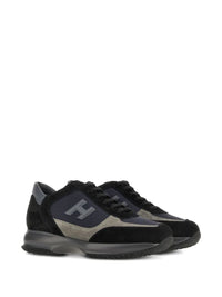 Hogan Suede And Smooth Leather Interactive Sneakers With Technical Fabric Inserts Shoes