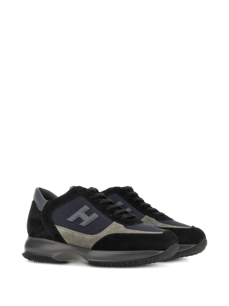 Hogan Suede And Smooth Leather Interactive Sneakers With Technical Fabric Inserts Shoes