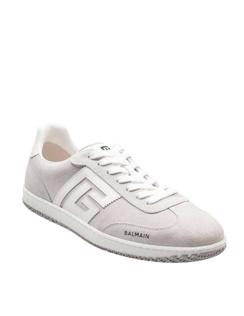 Balmain Swan Sneakers In Suede And Smooth Calfskin
