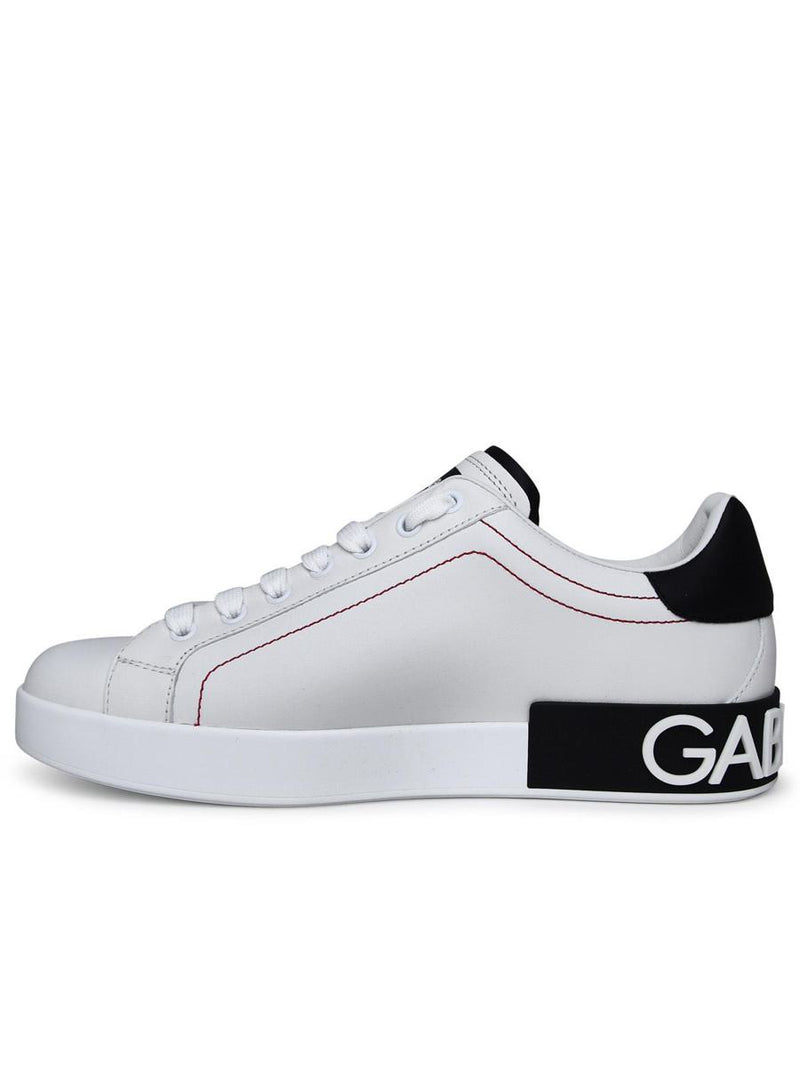 Dolce & Gabbana Portofino White Leather Sneakers