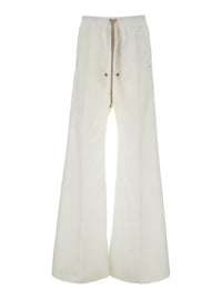 'Belas' White Pants With Drawstring Waist And Logo Patch On The Side In Tech Fabric Man