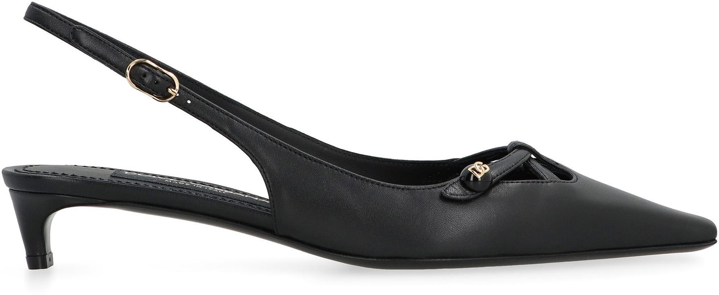 Dolce & Gabbana Leather Slingback Pumps