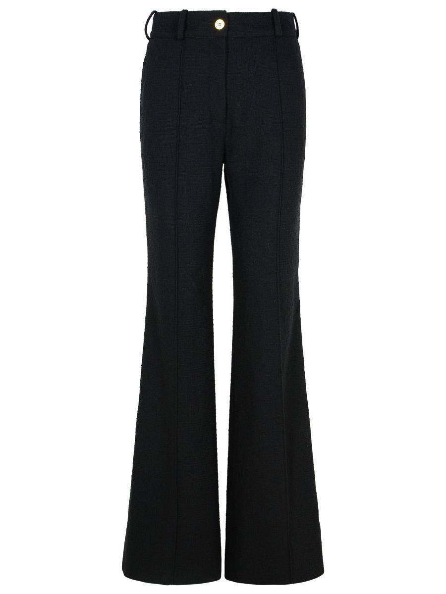 Patou Black Wool Blend Flare Pants