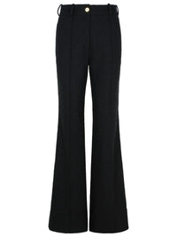 Patou Black Wool Blend Flare Pants