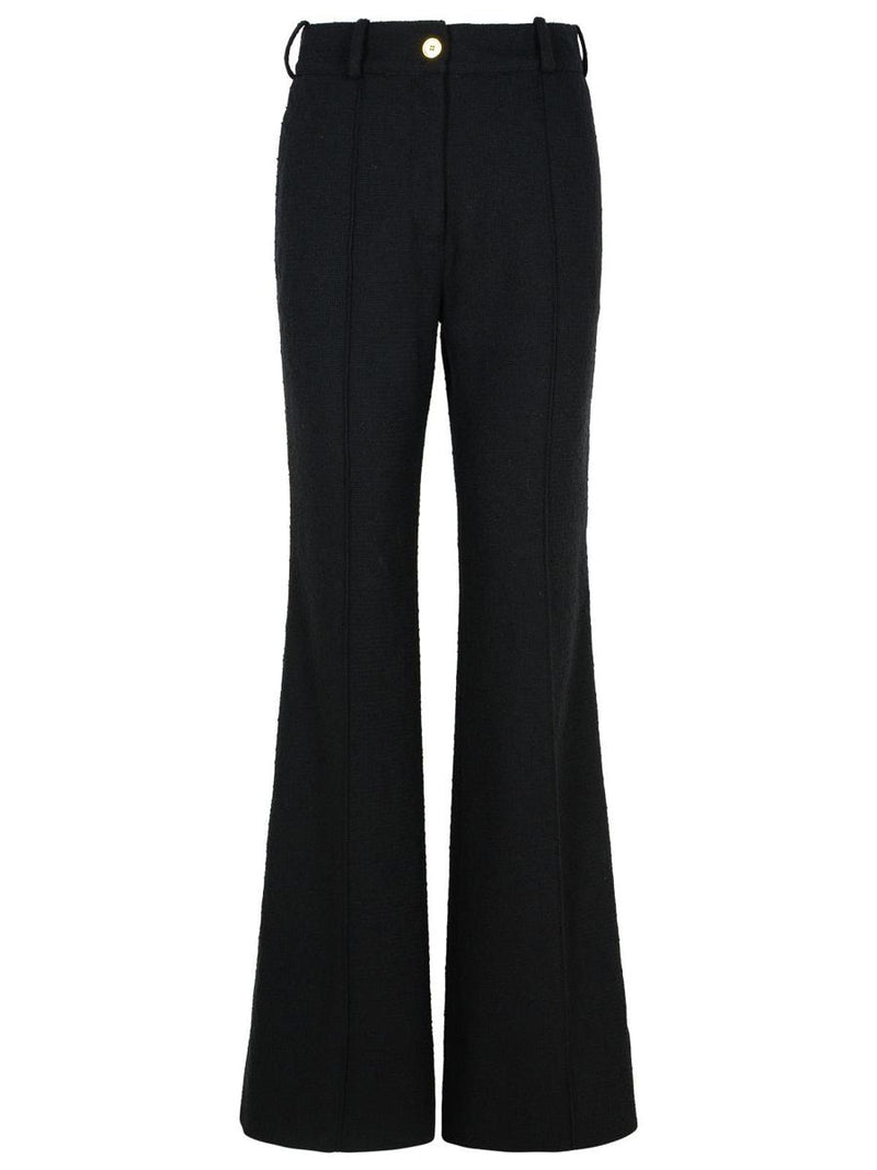Patou Black Wool Blend Flare Pants
