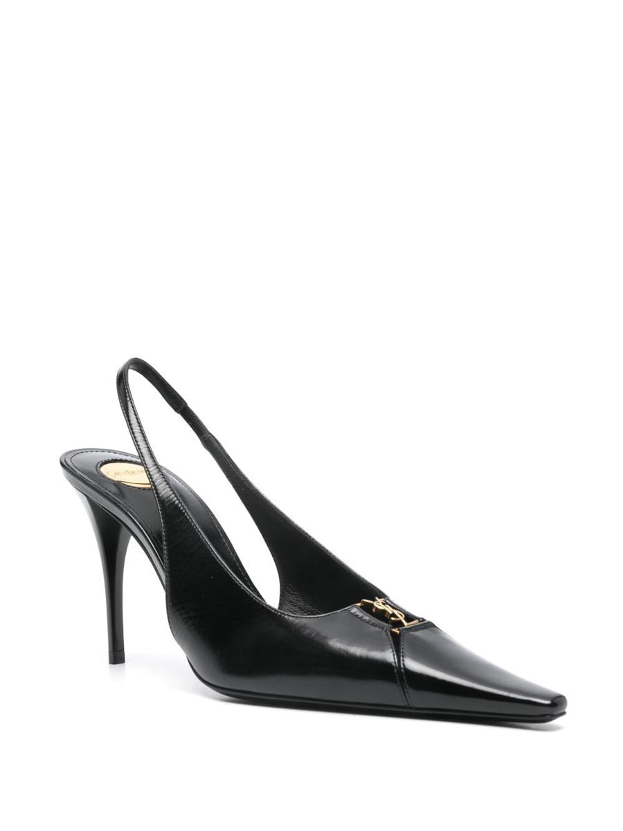 Saint Laurent Babylone Leather Slingback Pumps
