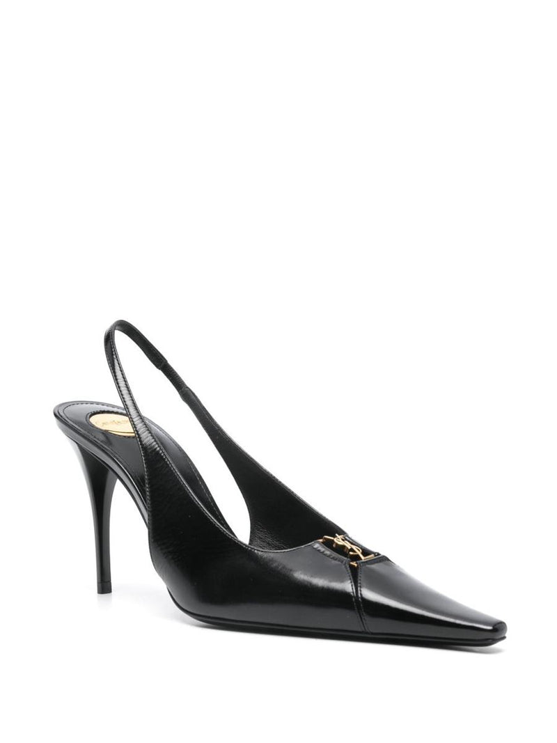 Saint Laurent Babylone Leather Slingback Pumps