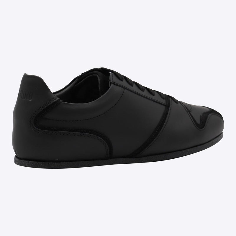 Moschino Black Leather Sneakers