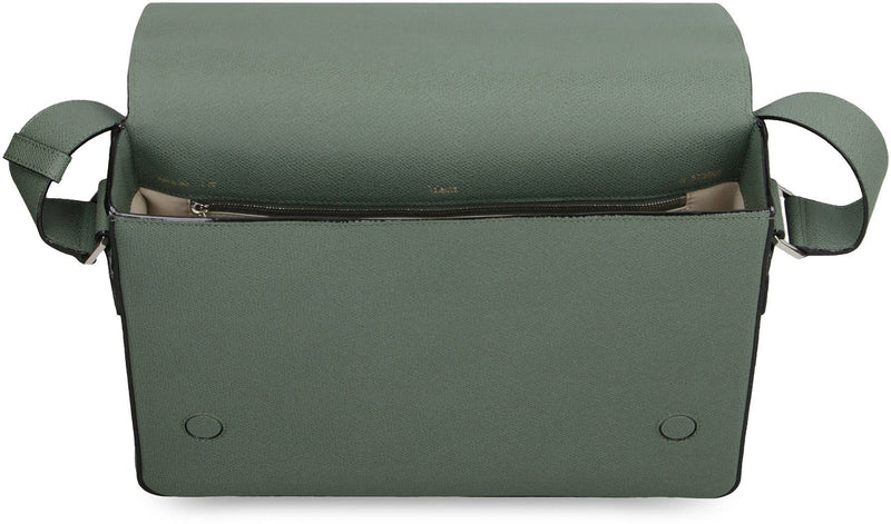 Valextra V-Line Leather Messenger Bag