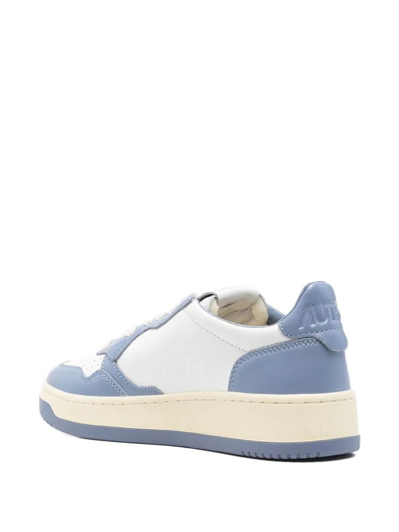 Autry Medalist Low Sneakers Bicolor In White And Tempest Leather Shoes