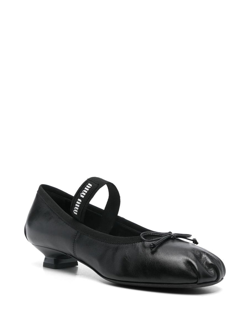 Miu Miu Logo-Intarsia Ballet Flats