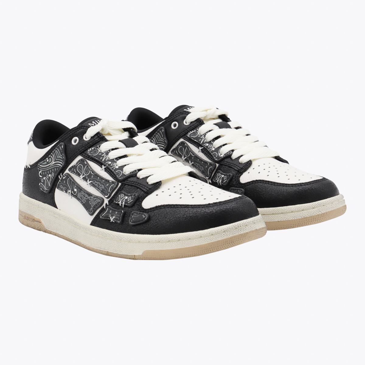 Amiri Black And White Leather Bandana Skell Low Top Sneakers