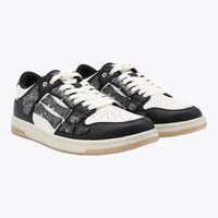 Amiri Black And White Leather Bandana Skell Low Top Sneakers