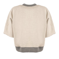 Autry Gray Melange Cotton Jersey Cropped Sweatshirt