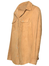 Salvatore Santoro Beige Leather Shirt