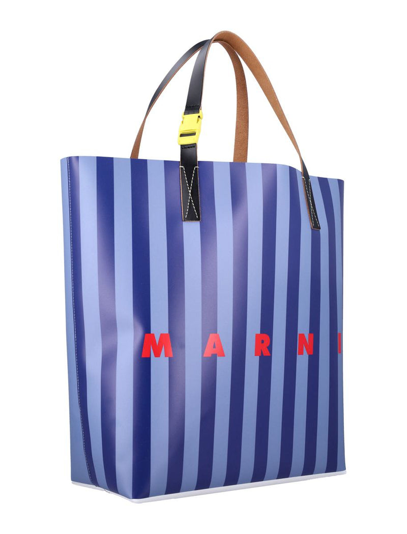 Marni Striped Tribeca Shopping Bag