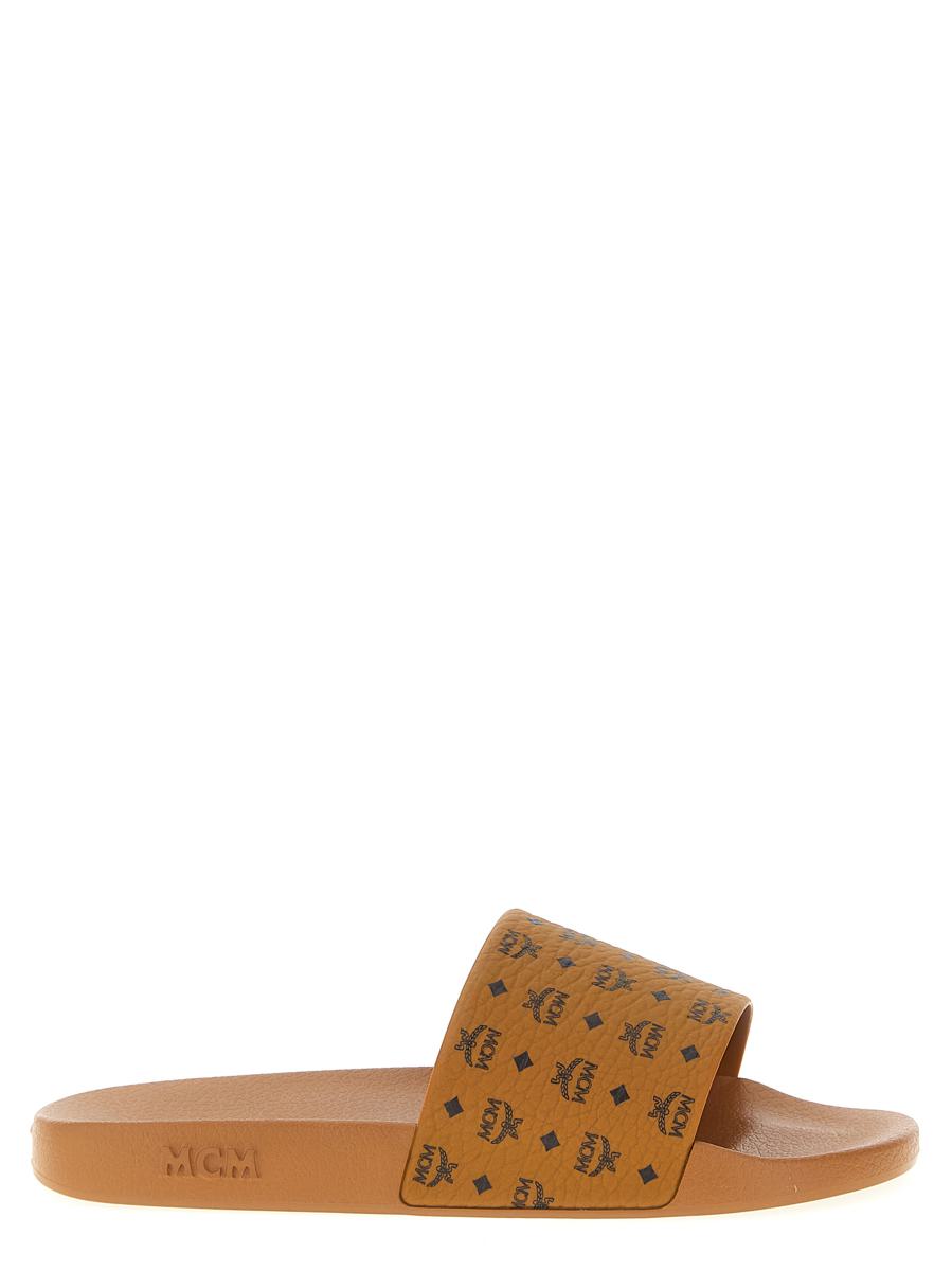 Mcm All-Over Monogram Slides