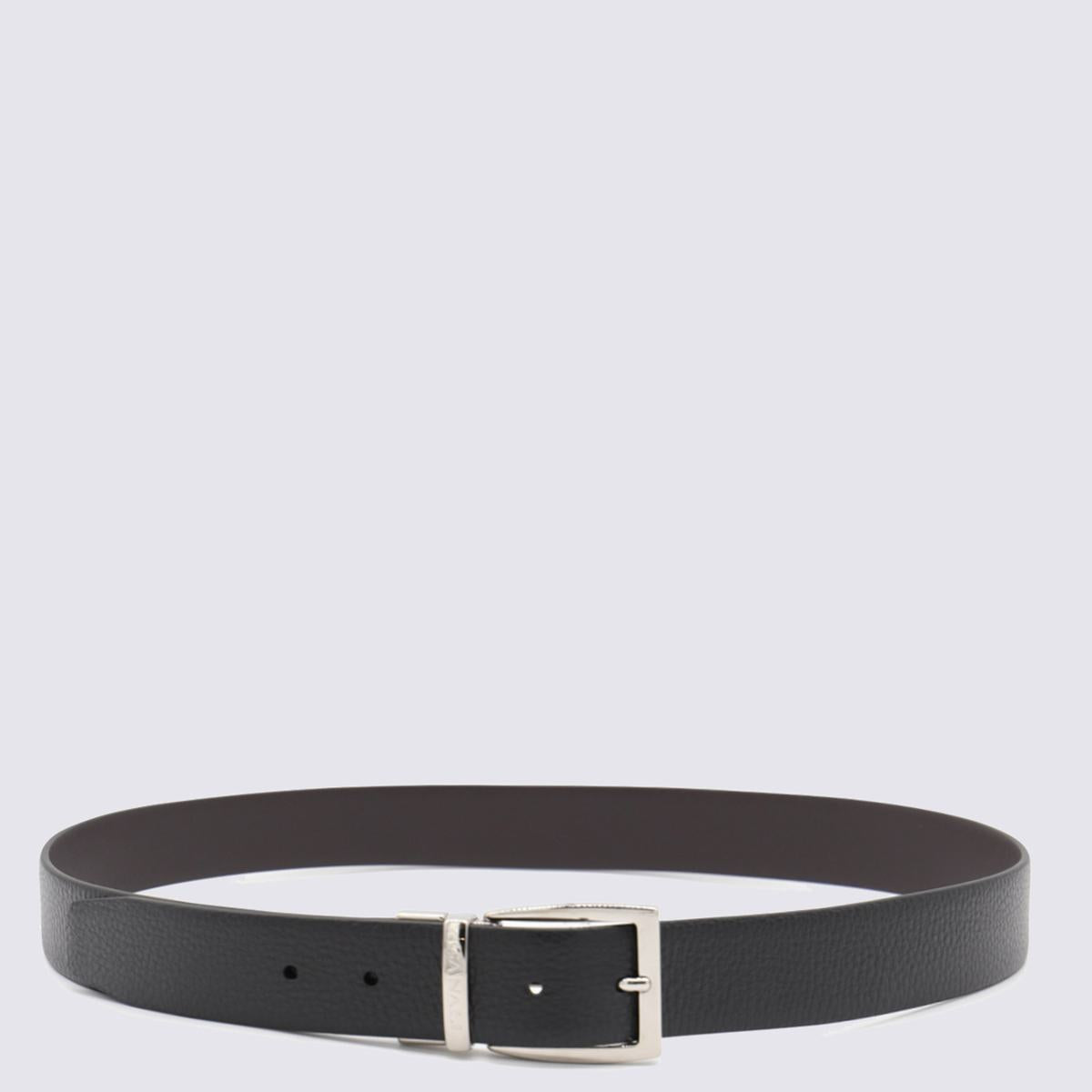 Canali Black Leather Belt