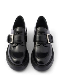 Prada Brushed Leather Lace-Up Shoes