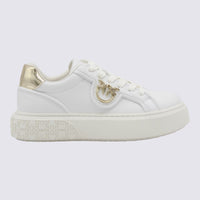 Pinko White And Gold Sneakers