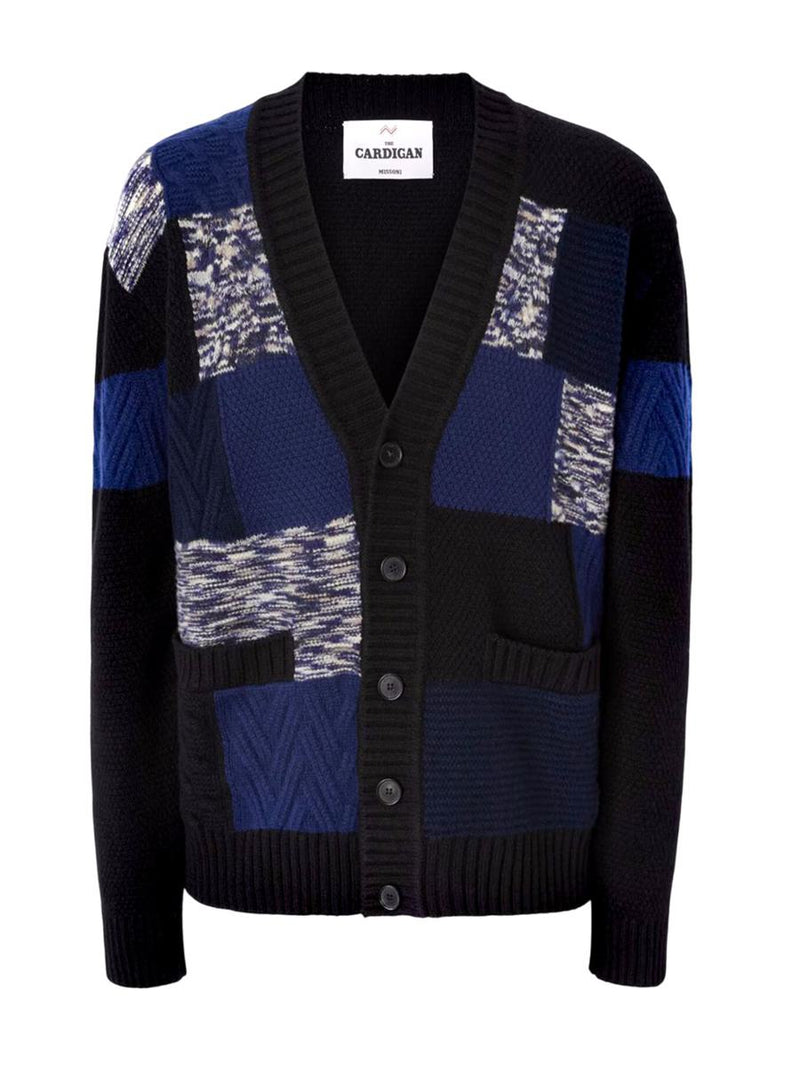 Missoni Pure Wool Cardigan With Slub And Zigzag Inserts
