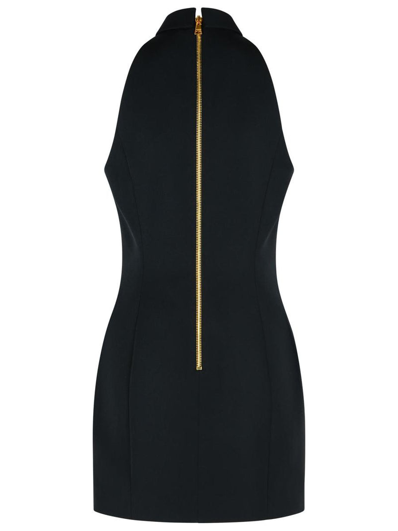 Balmain Black Virgin Wool Short Dress