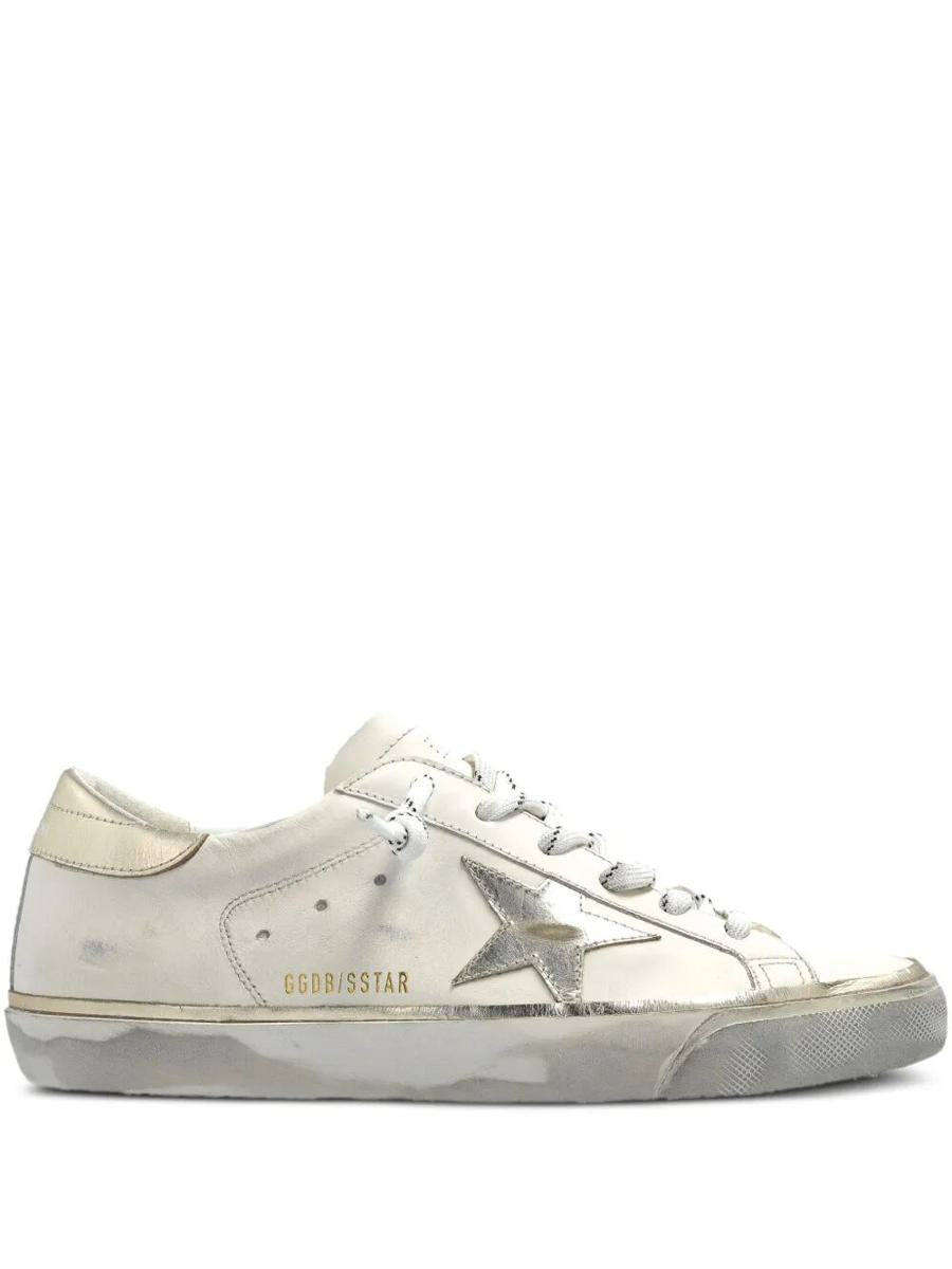 Golden Goose "Super Star" Leather Upper Laminated Star And Heel Glitter Edge Shoes