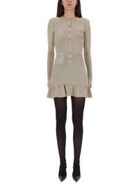 Self-Portrait "Gold Lurex" Midi Dress