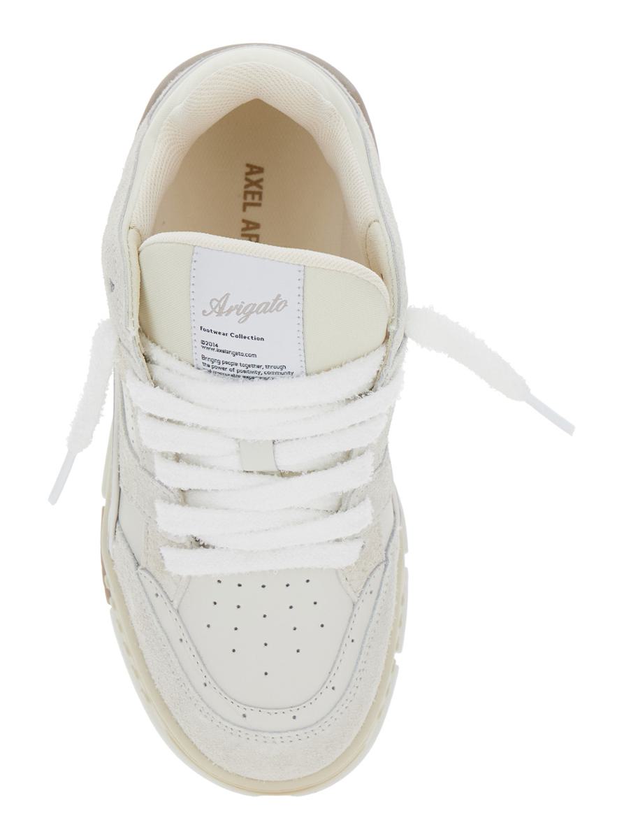 'Area Lo' White Low Top Sneakers With Logo Patch On The Tongue And Chunky Sole In Leather Blend Woman