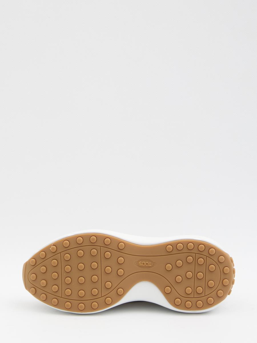 Sneakers In Fabric And Suede Leather