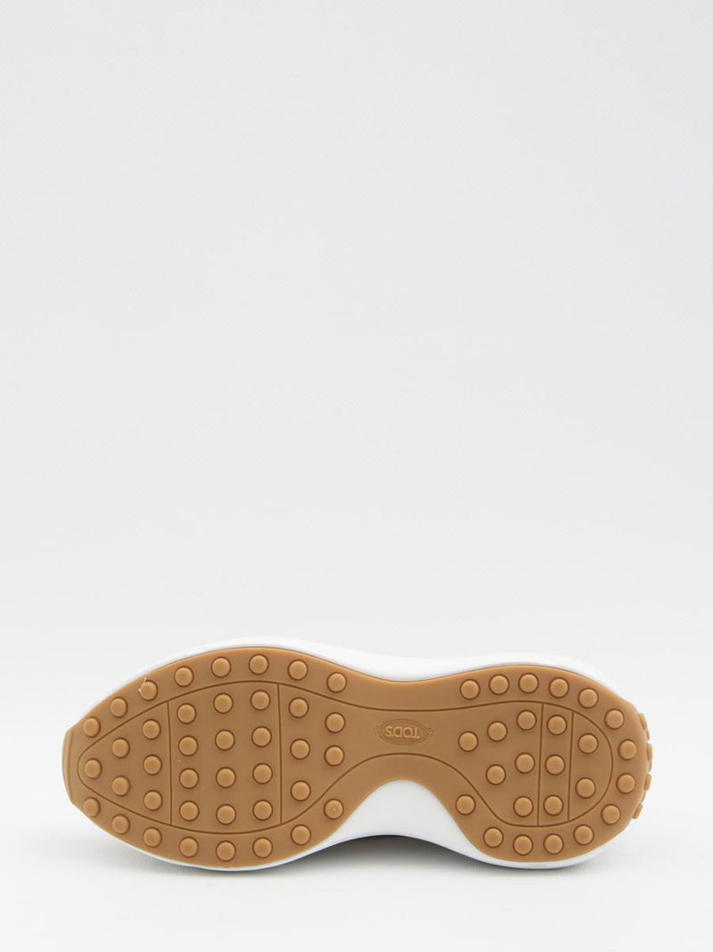 Sneakers In Fabric And Suede Leather