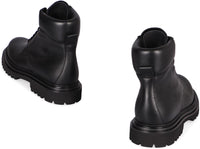 Dolce & Gabbana Leather Lace-Up Boots