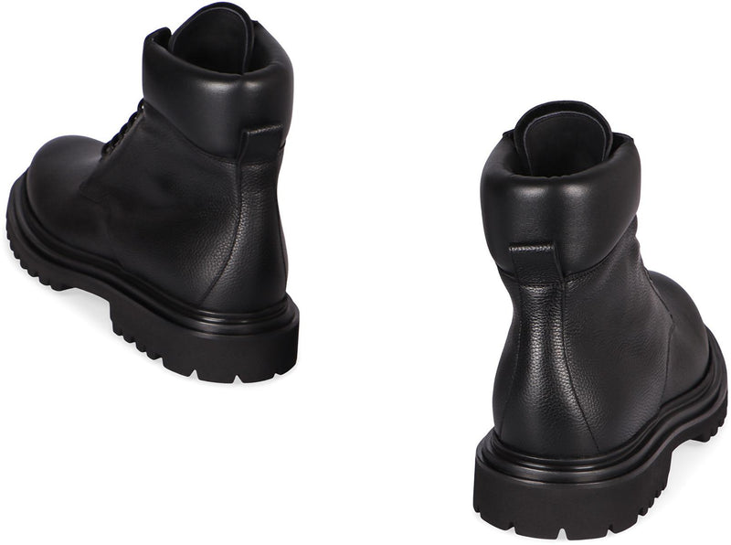 Dolce & Gabbana Leather Lace-Up Boots