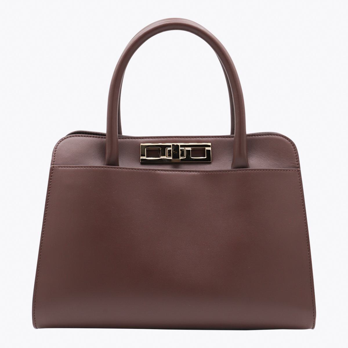 Fabiana Filippi Brown Leather Top Handle Bag