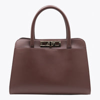 Fabiana Filippi Brown Leather Top Handle Bag