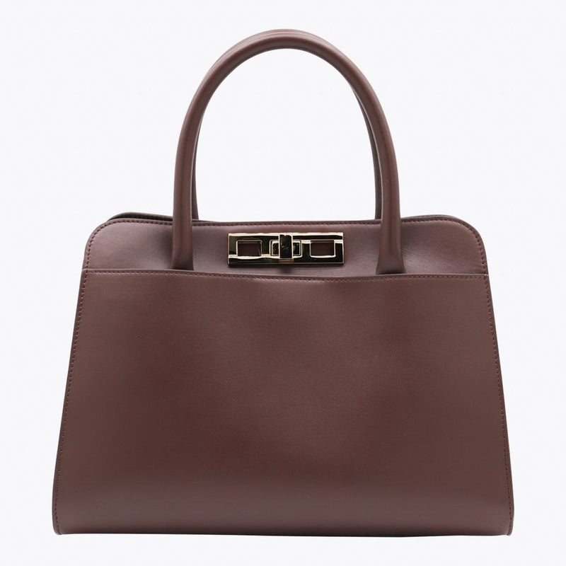 Fabiana Filippi Brown Leather Top Handle Bag
