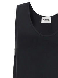Black Sleeveless Top With Round Neck In Tech Fabric Woman