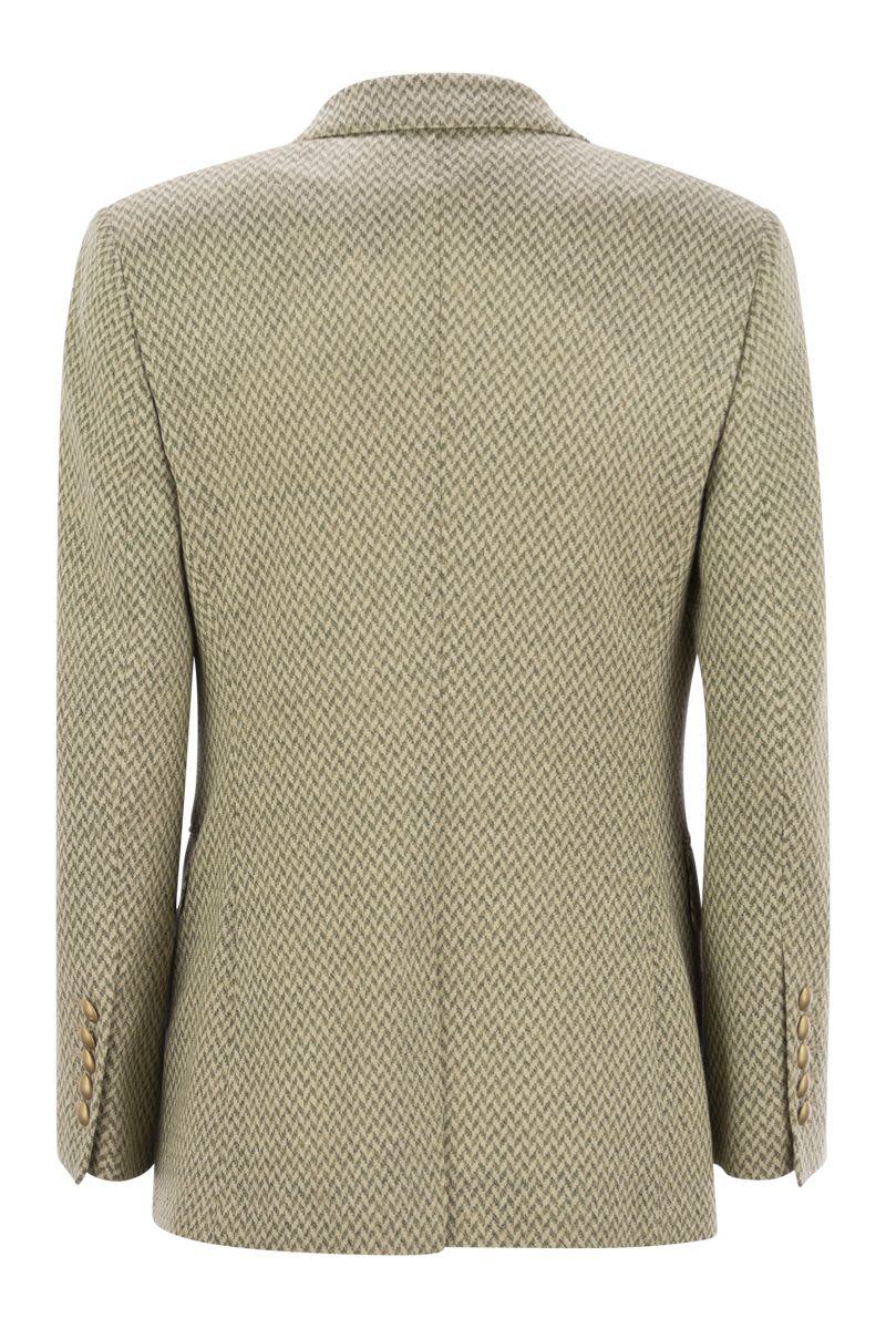 Saulina Angelica - Herringbone Two-Button Blazer