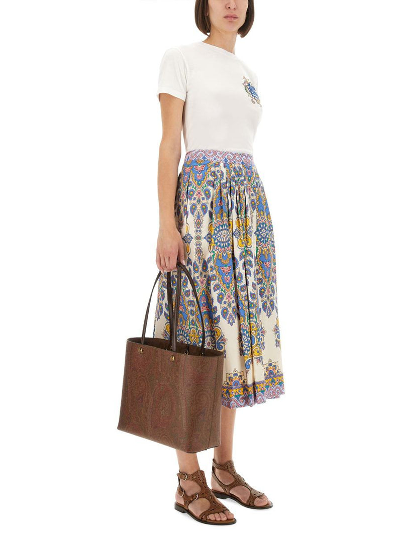 Etro Paisley Print Midi Skirt