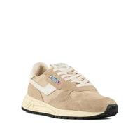 Autry Reelwind Low Nylon And Leather Craquele Pepper And White Sneakers