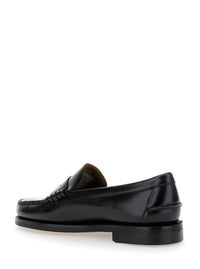 Black Pull-On Loafers In Leather Man