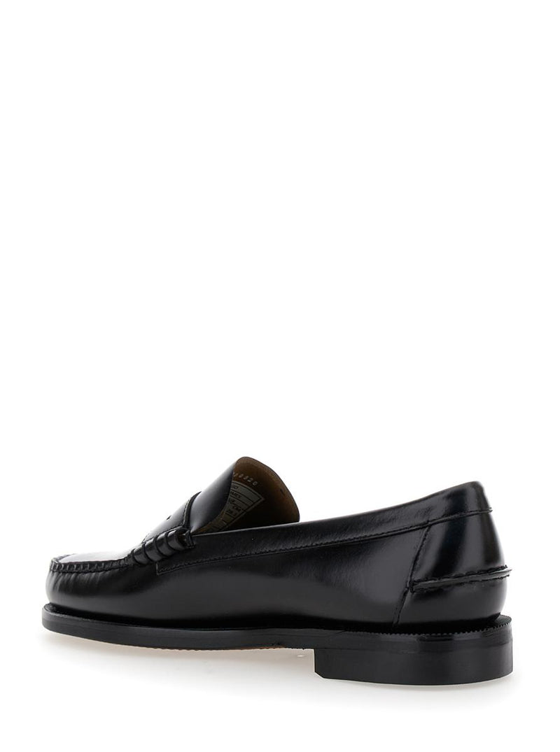 Black Pull-On Loafers In Leather Man