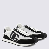 Dolce & Gabbana White And Black Leather Sneakers