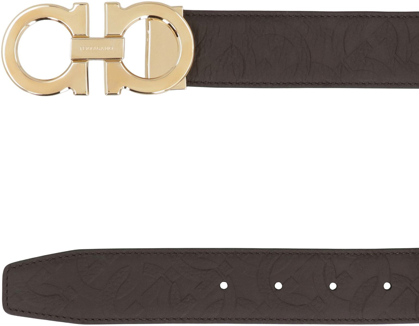 Salvatore Ferragamo Gancini Reversible Leather Belt