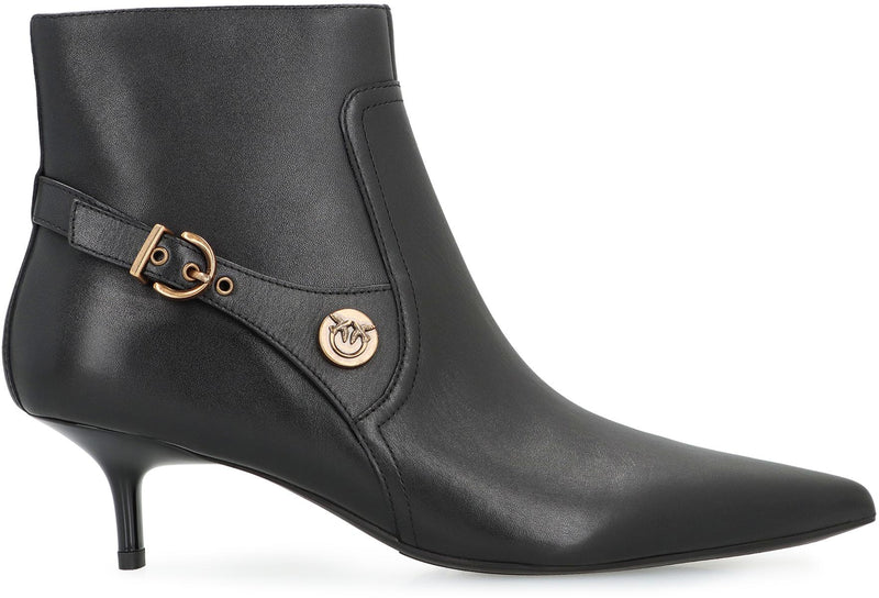 Pinko Gloria Leather Ankle Boots