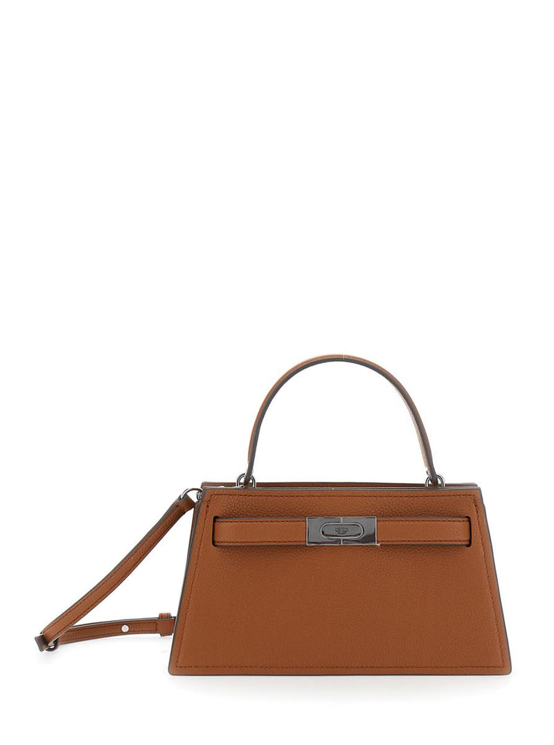 'Petite Lee Radziwill' Brown Crossbody Bag With Adjustable And Removable Shoulder Strap And T-Buckle Closure In Grained Leather Woman
