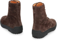 Tod'S Lace-Up Suede Ankle Boots